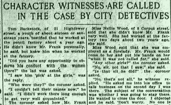 Character Witnesses are Called in the Case by City Detectives